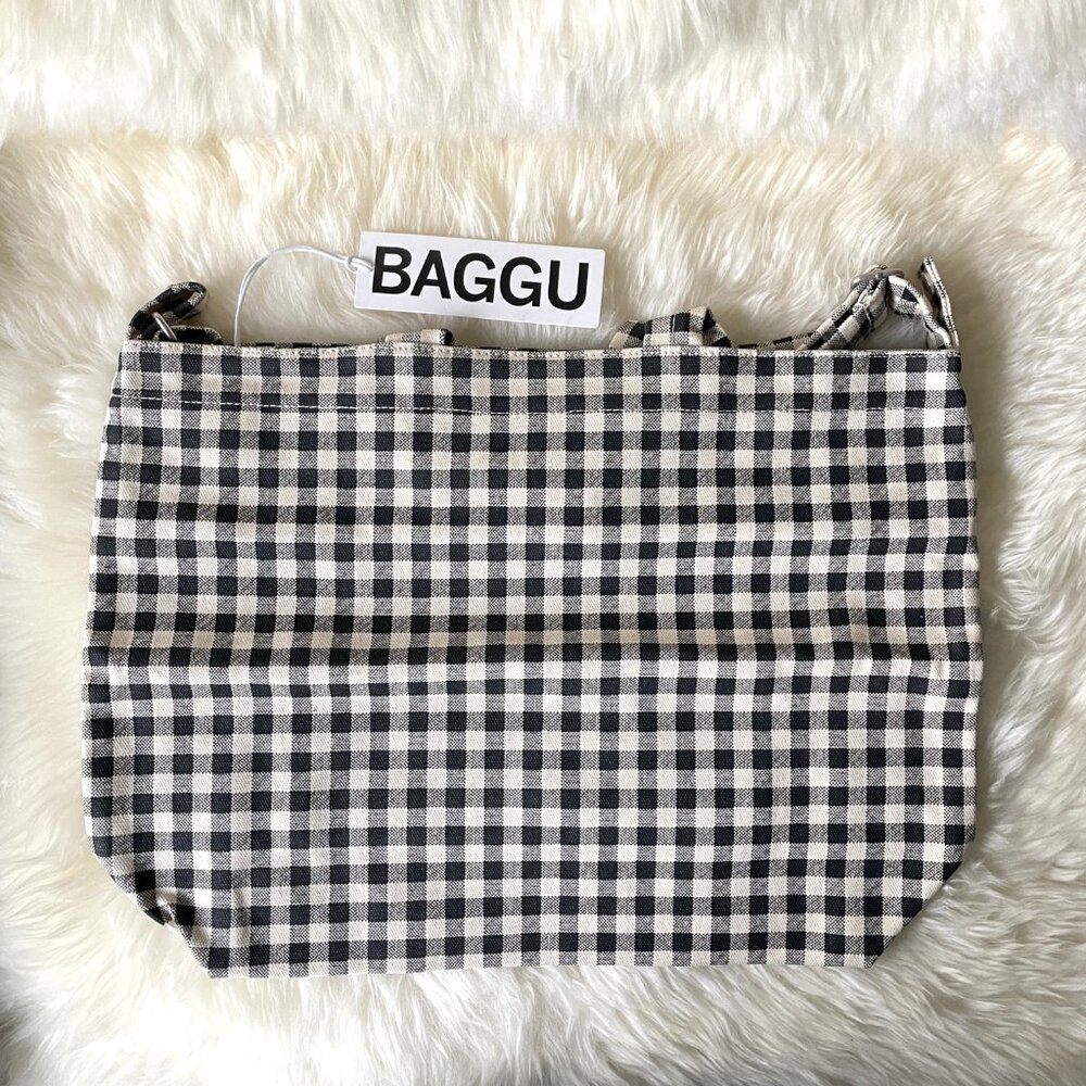 NWT Baggu Horizontal Zip Duck Bag - Black & White Gingham - Picture 4 of 8
